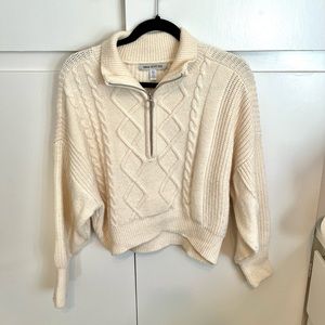 UO Cream colored quarter zip sweater, size XS